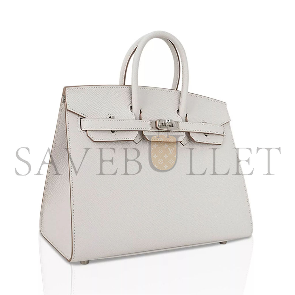 HERMES BIRKIN 35 EPSOM LEATHER PEARL GREY SILVER BUCKLE LUXURY BAG 205239520901 (35*28*18cm)